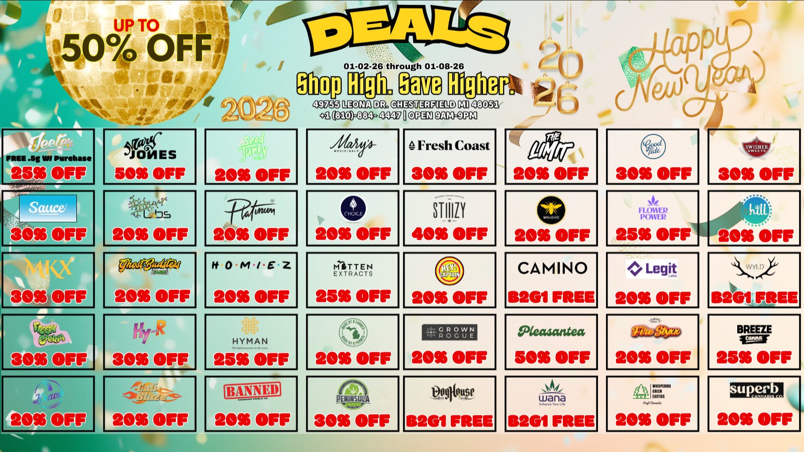 High Q Cannabis NEW YEAR NEW DEALS...!