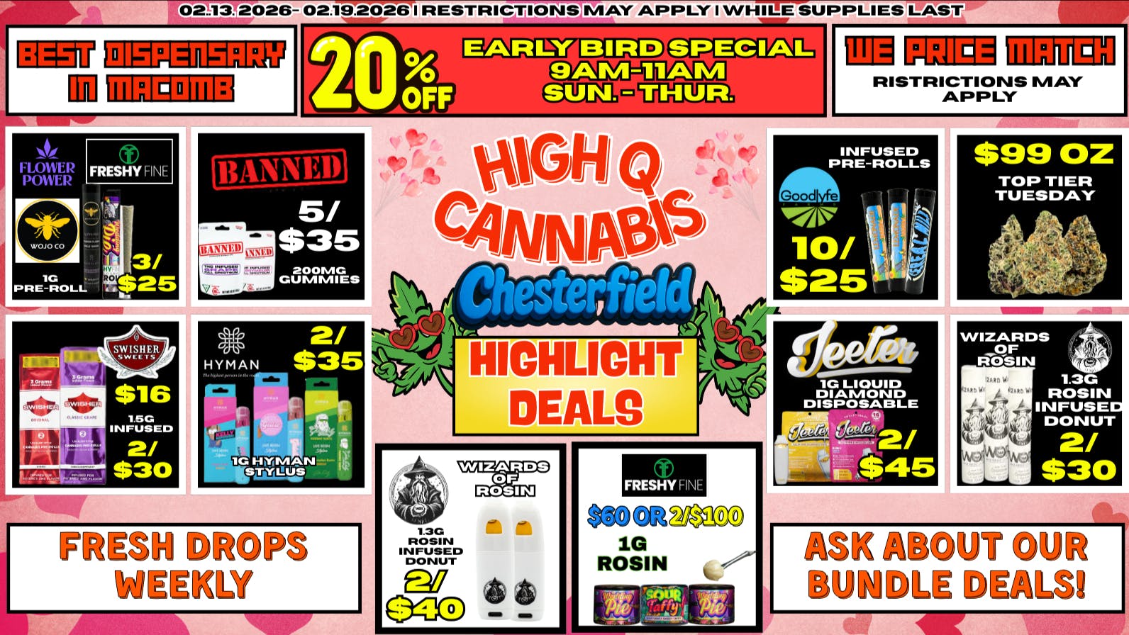 High Q Cannabis Valentine's Day Value Deals