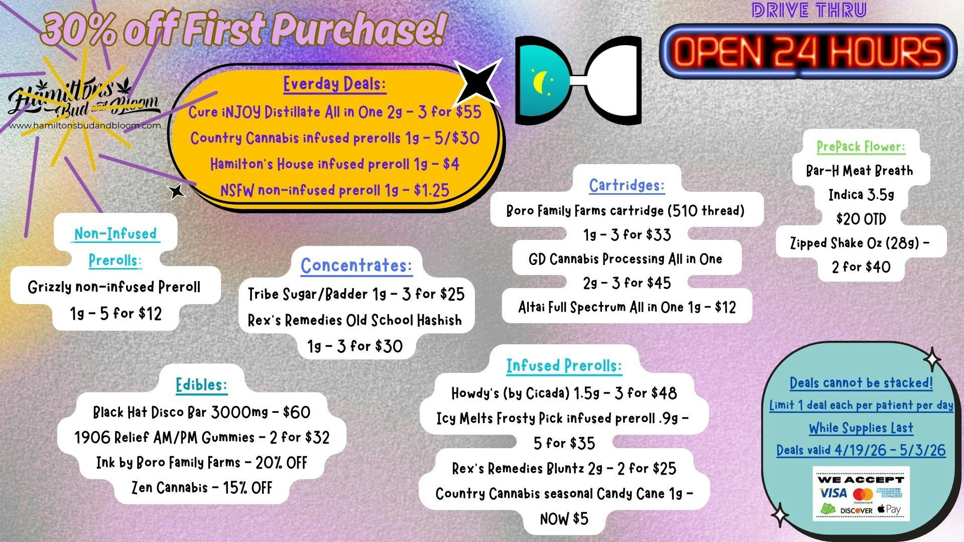 Hamiltons Bud & Bloom - 24/7 & Drive Thru! Deals Valid 4/19/26-5/3/26
