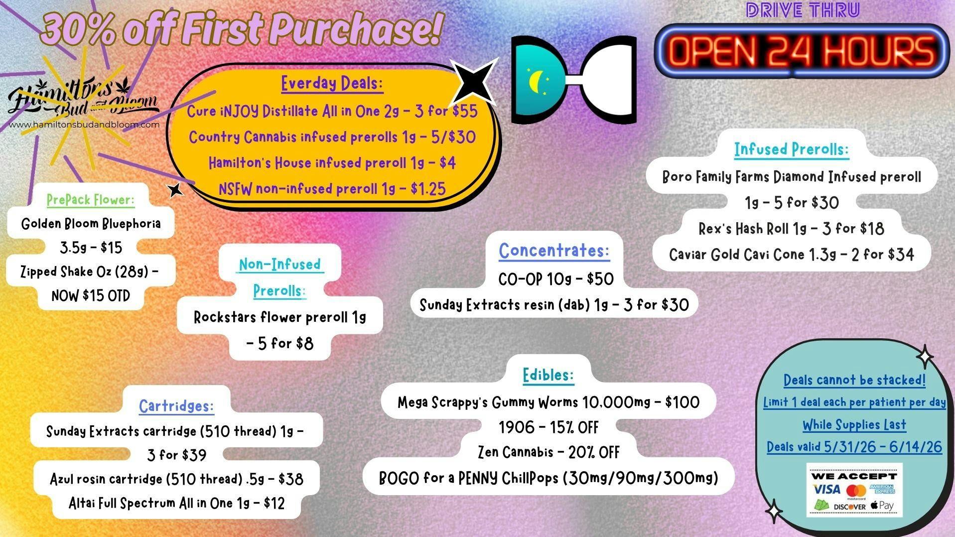Hamiltons Bud & Bloom - 24/7 & Drive Thru! Deals Valid 5/31/26-6/14/26