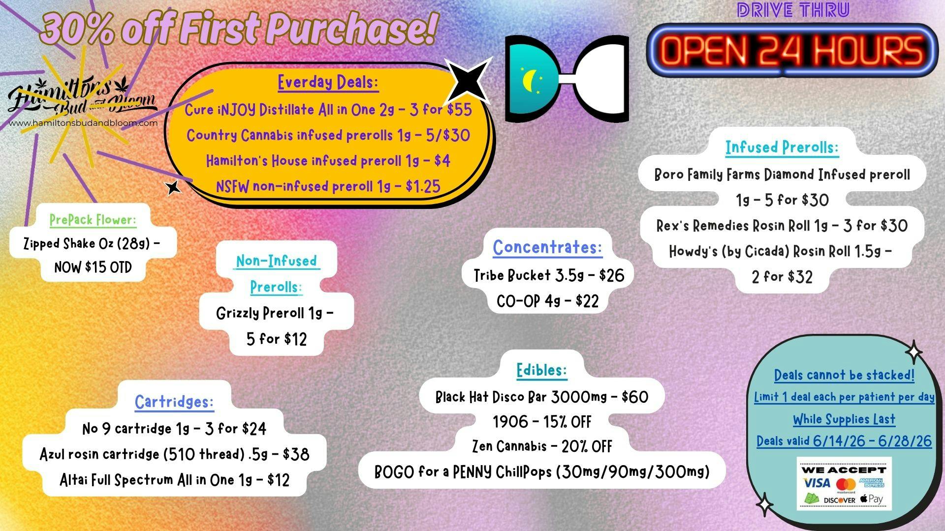 Hamiltons Bud & Bloom - 24/7 & Drive Thru! Deals Valid 6/14/26-6/28/26