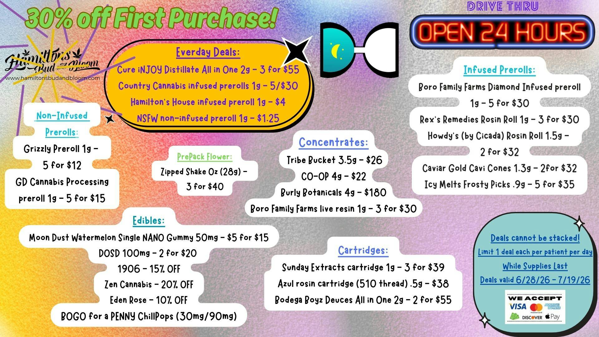 Hamiltons Bud & Bloom - 24/7 & Drive Thru! Deals Valid 6/28/26-7/19/26