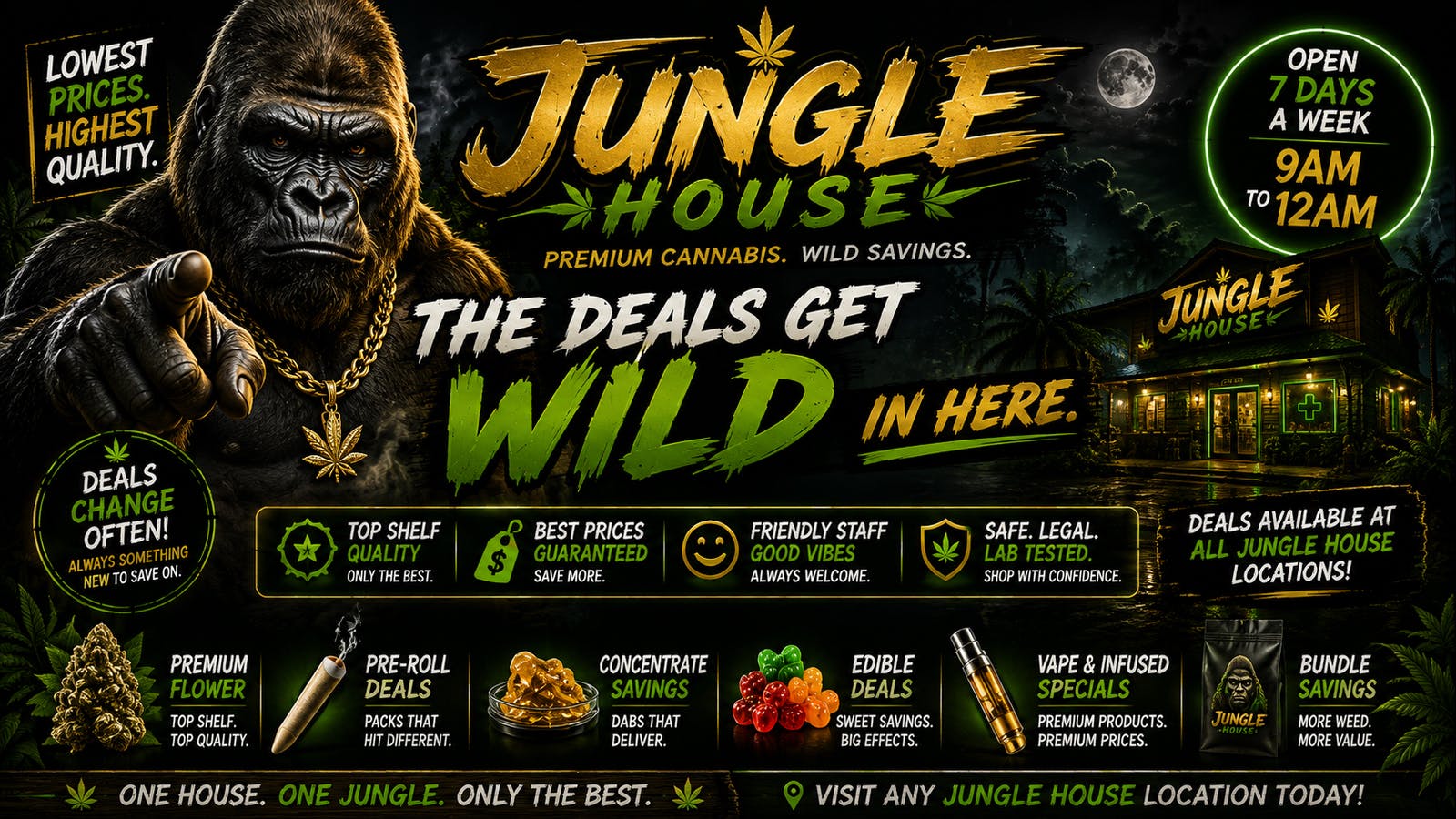 Jungle House 🦍 JUNGLE HOUSE — WILD DEALS DAILY
