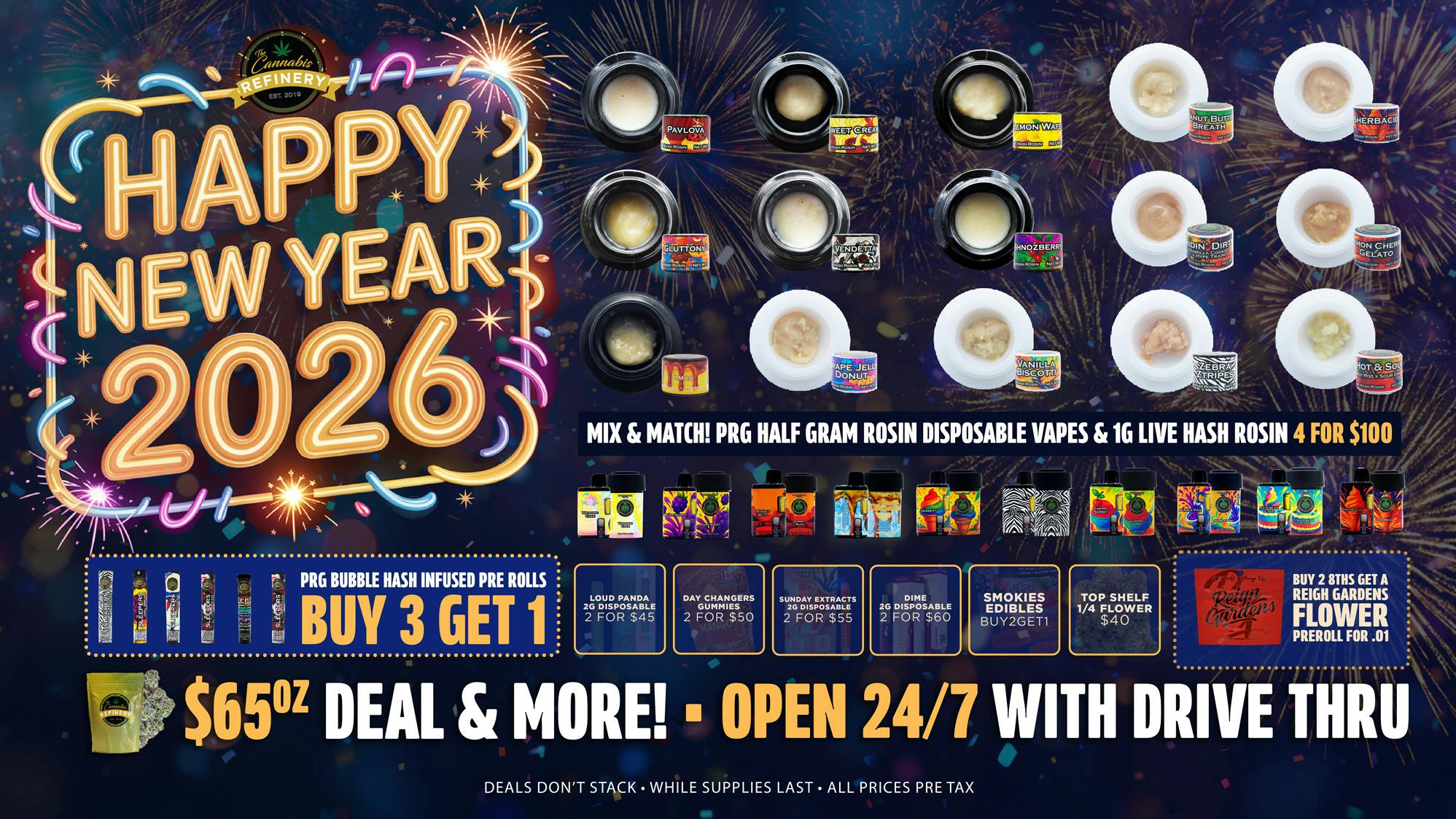 The Cannabis Refinery - Edmond 24/7 Drive Thru 🔥4/$100 ALL PRG Rosin/B3G1 Sleepers!🔥