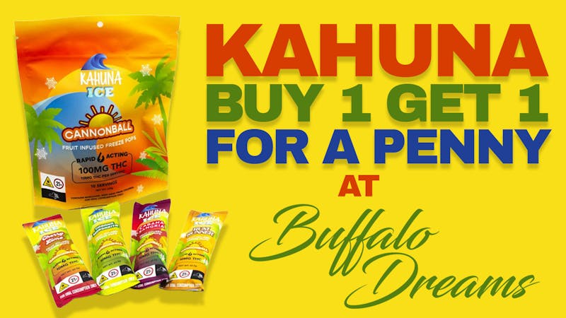 Buffalo Dreams Delivery Buy 1 Kahuna Ice Pop and score the 2nd for just a