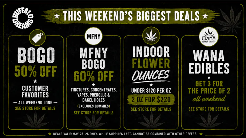 Buffalo Dreams Memorial Day Weekend Deals