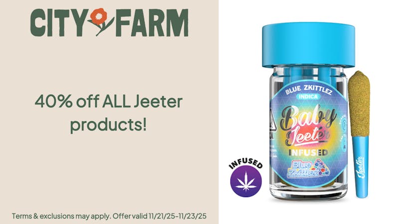 City Farm by Silver Therapeutics - Roslindale 40% Off All Jeeter