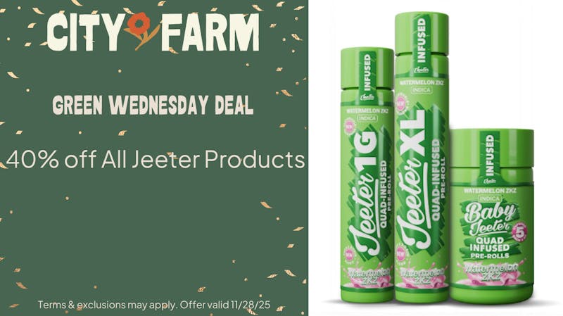 City Farm by Silver Therapeutics - Roslindale 40% Off All Jeeter