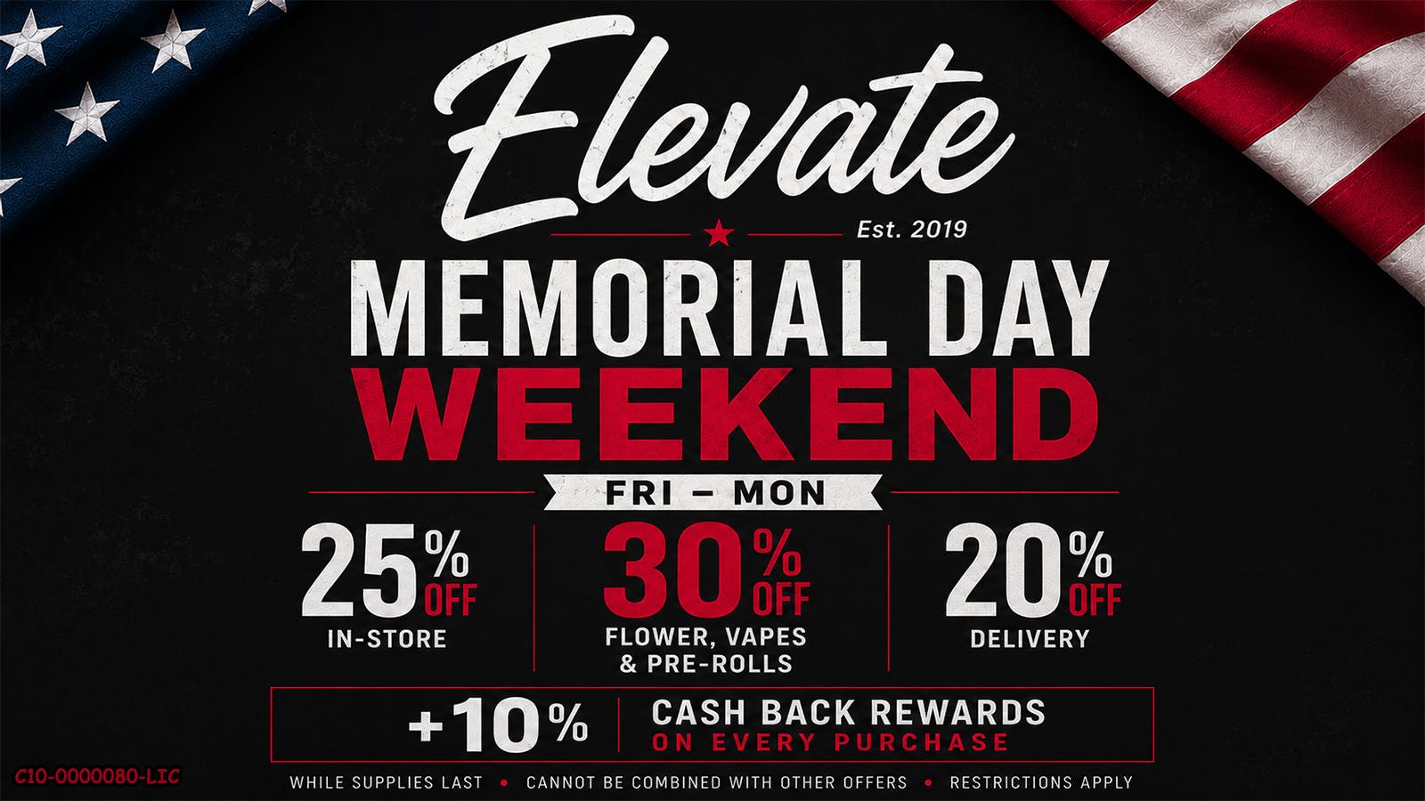 Elevate Lompoc Memorial Day Weekend Sale Fri-Mon