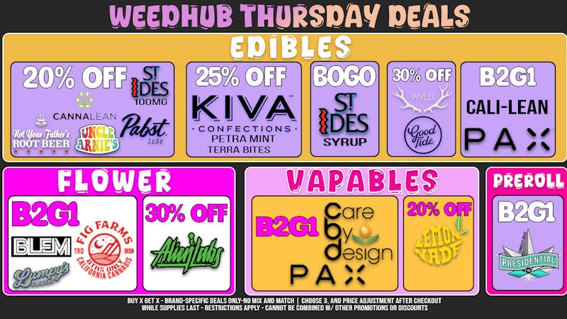 WeedHub Thursday Deals - Weedhub