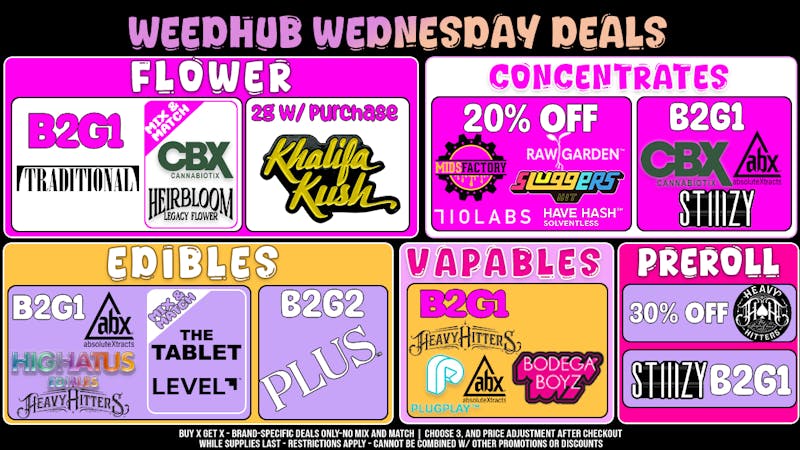 WeedHub Dispensary Wednesday Deals - Weedhub
