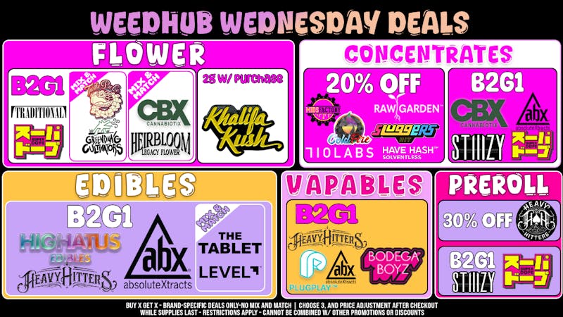 WeedHub Dispensary Wednesday Deals - Weedhub