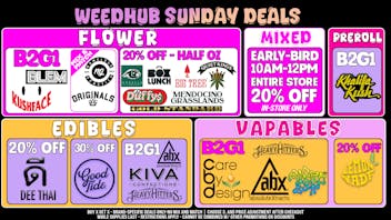 WeedHub Sunday Deals - Weedhub