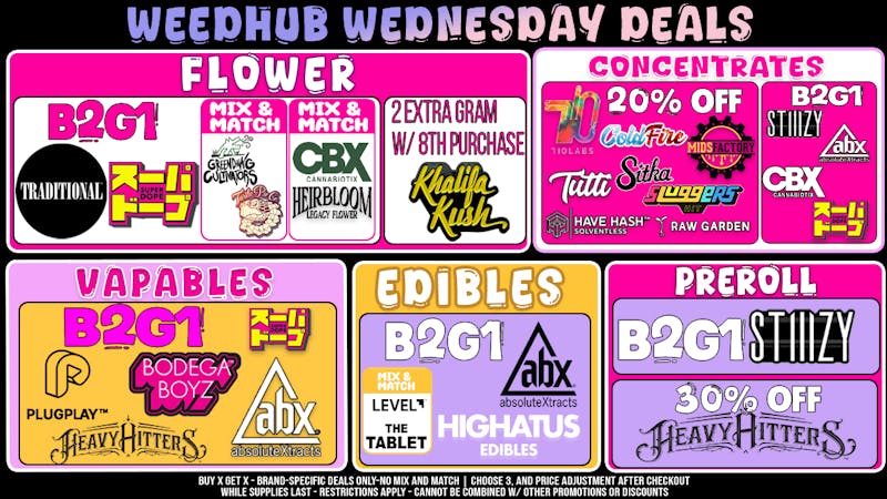 WeedHub Dispensary Wednesday Deals - Weedhub