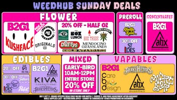 WeedHub Dispensary Sunday Deals - Weedhub