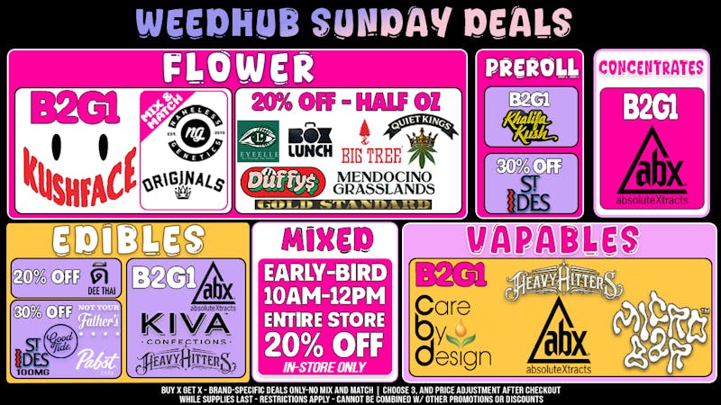 WeedHub Sunday Deals - Weedhub