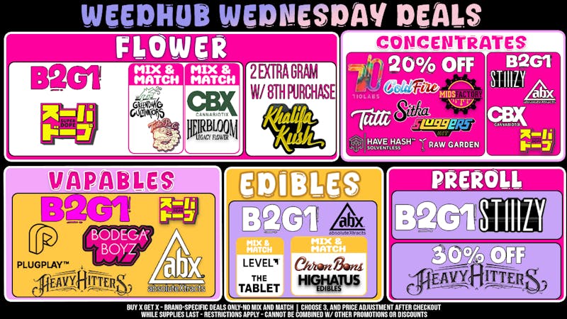 WeedHub Dispensary Wednesday Deals - Weedhub