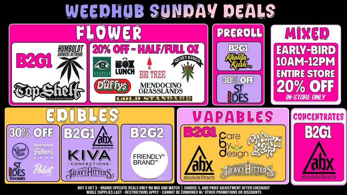 WeedHub Sunday Deals - Weedhub