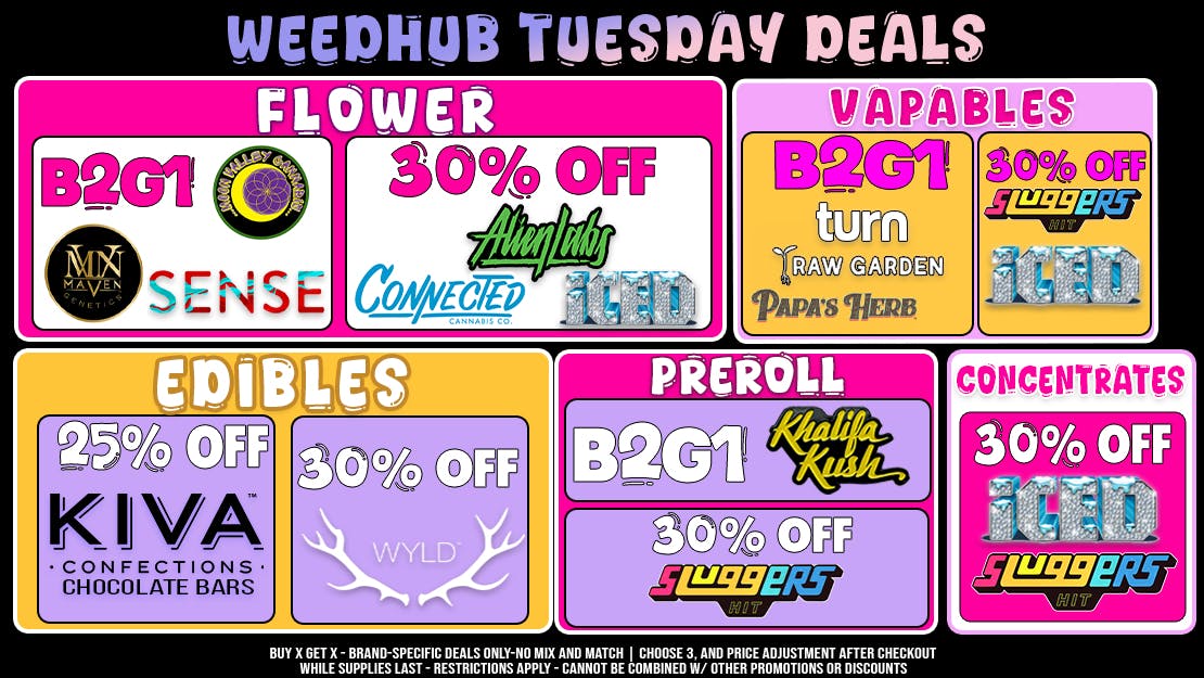 WeedHub Dispensary Tuesday Deals - Weedhub