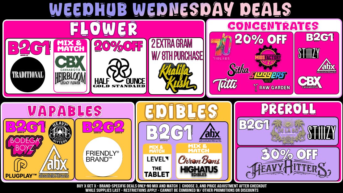 WeedHub Dispensary Wednesday Deals - Weedhub