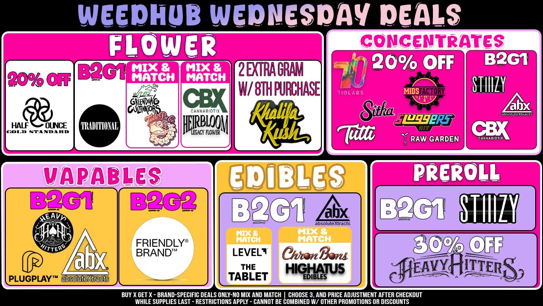 WeedHub Dispensary Wednesday Deals - Weedhub