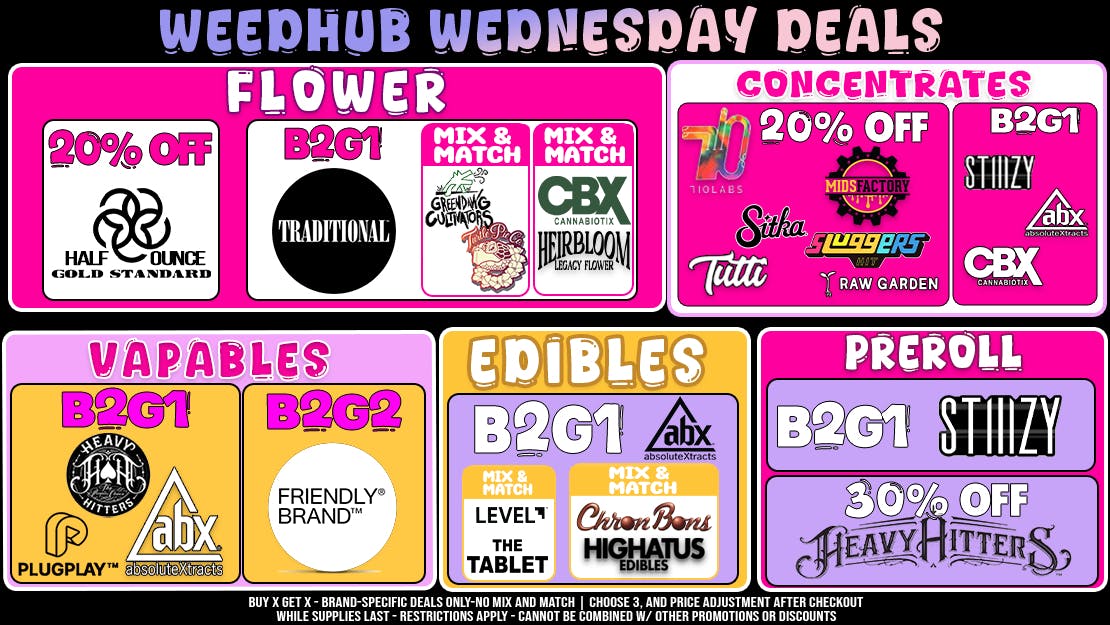 WeedHub Dispensary Wednesday Deals - Weedhub