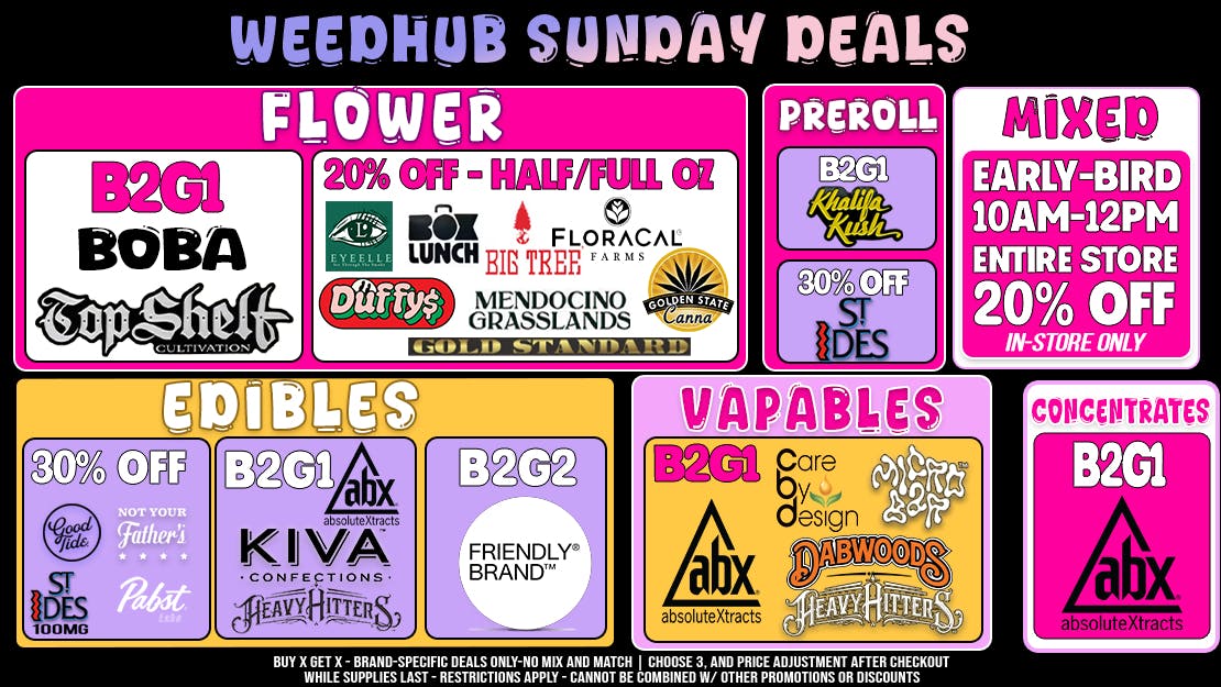 WeedHub Sunday Deals - Weedhub