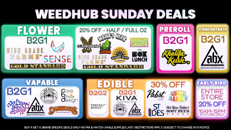 WeedHub Dispensary Sunday Deals - Weedhub