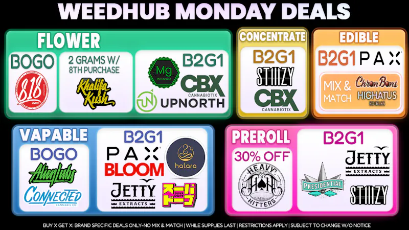 WeedHub Dispensary Monday Deals - Weedhub