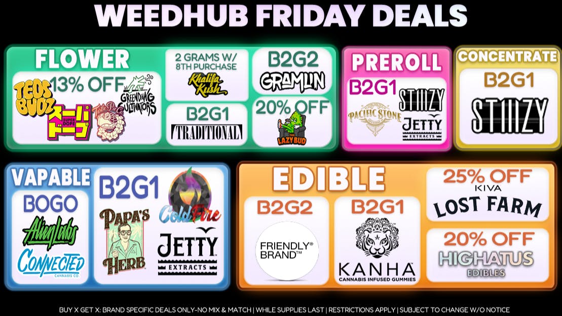 WeedHub Dispensary Friday Deals - Weedhub