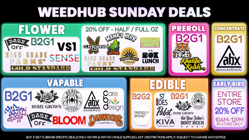 WeedHub Sunday Deals - Weedhub