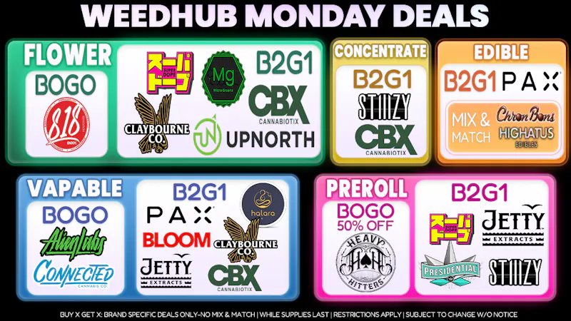 WeedHub Dispensary Monday Deals - Weedhub