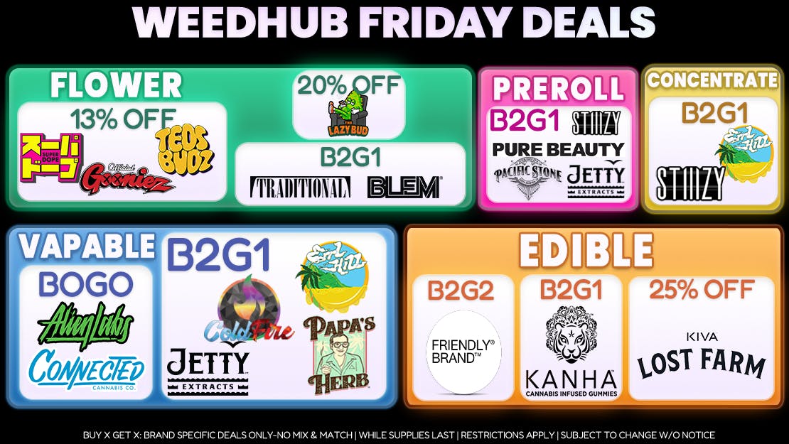 WeedHub Dispensary Friday Deals - Weedhub