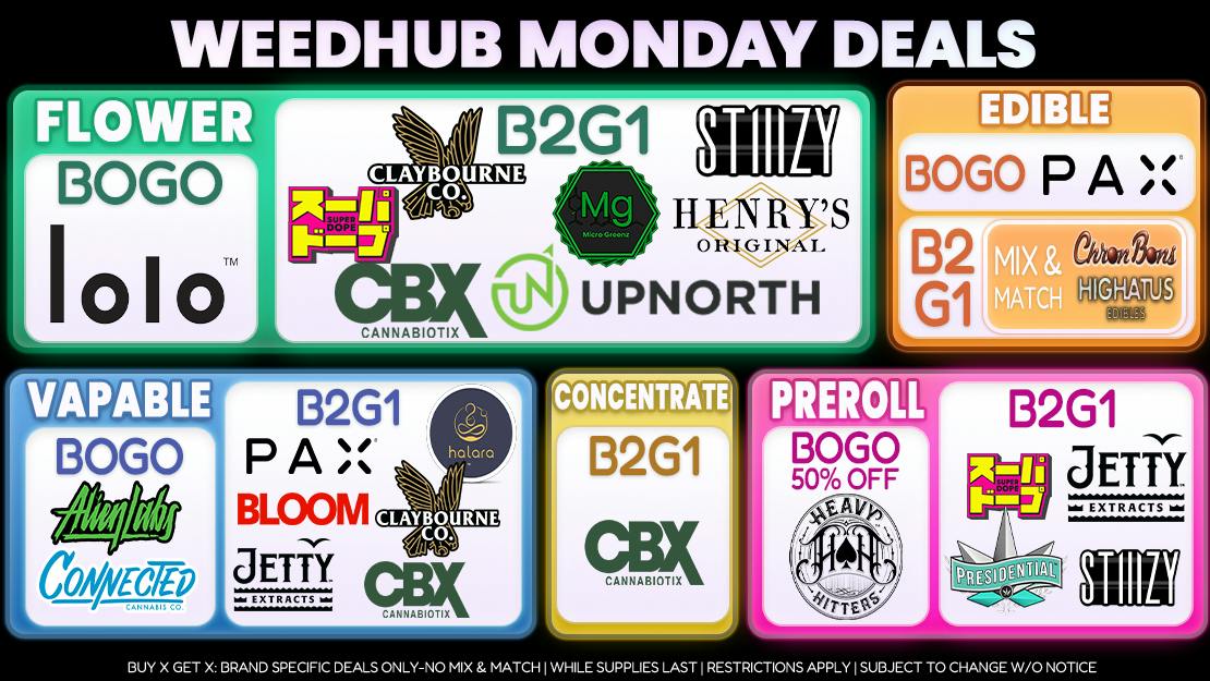 WeedHub Dispensary Monday Deals - Weedhub