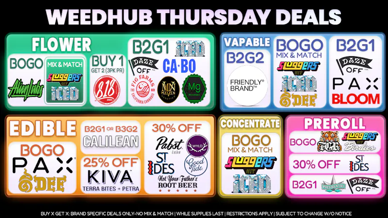 WeedHub Thursday Deals - Weedhub