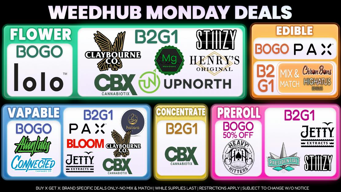 WeedHub Dispensary Monday Deals - Weedhub