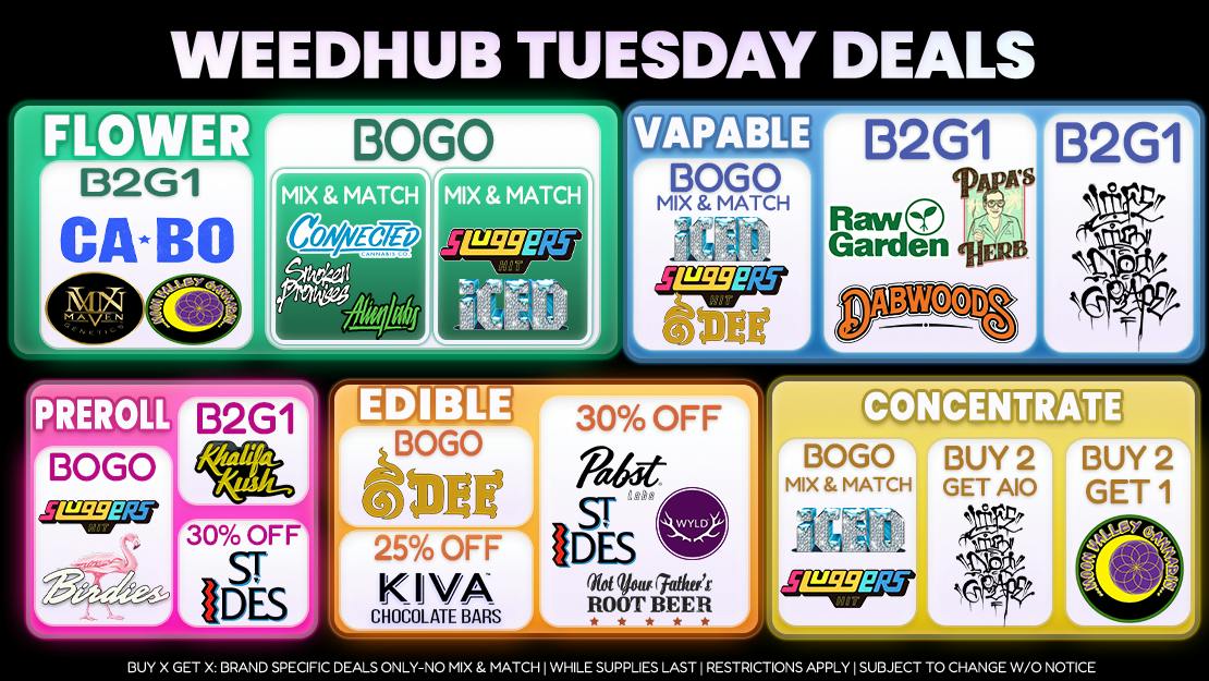 WeedHub Dispensary Tuesday Deals - Weedhub