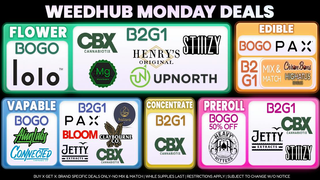 WeedHub Dispensary Monday Deals - Weedhub