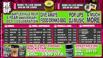 RE-UP Cannabis Dispensary OCT 3/4-BARTLESVILLE REUP'S 6 YR CELEBRATION!