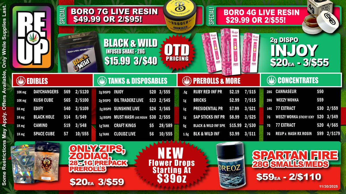 RE-UP Cannabis Dispensary 🌟HAPPY HOLIDAYS FROM RE-UP!💥