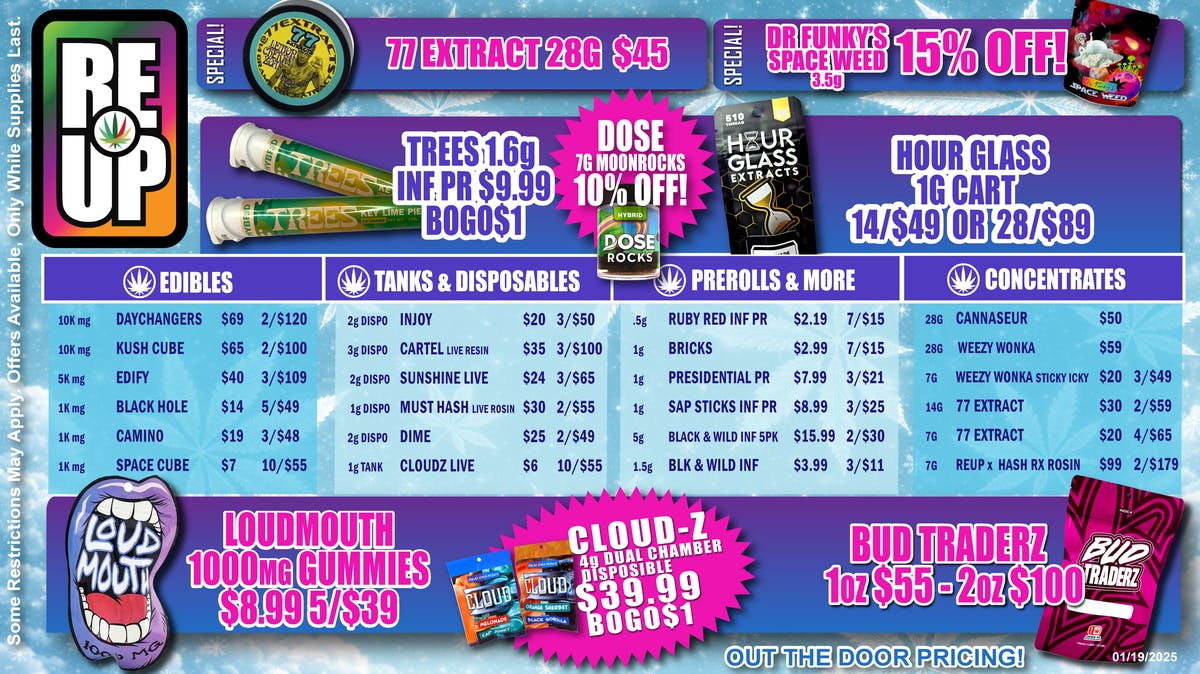 RE-UP Cannabis Dispensary 🔥Our January Deals Are On Fire🔥