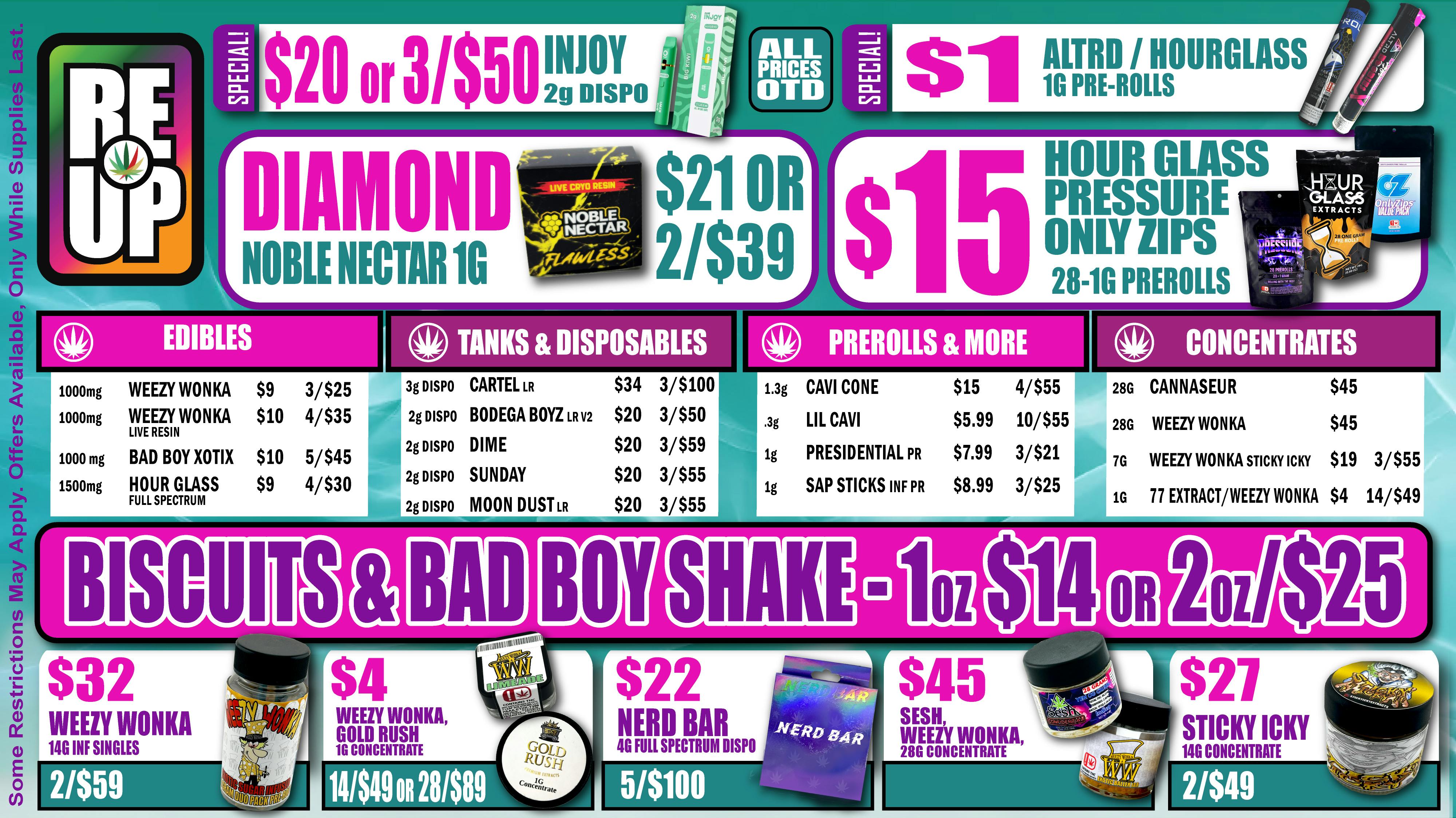 RE-UP Cannabis Dispensary - Broken Arrow 🔥1g Noble Nectar Diamond $21 or 2/$39!!🔥