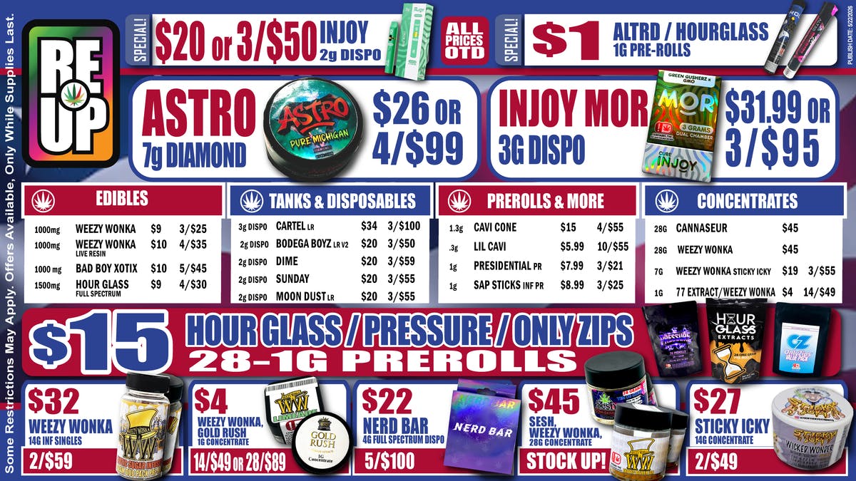 RE-UP Cannabis Dispensary 🔥New INJOY "MOR 3G" Disposable $31.99 or 3/95!🔥
