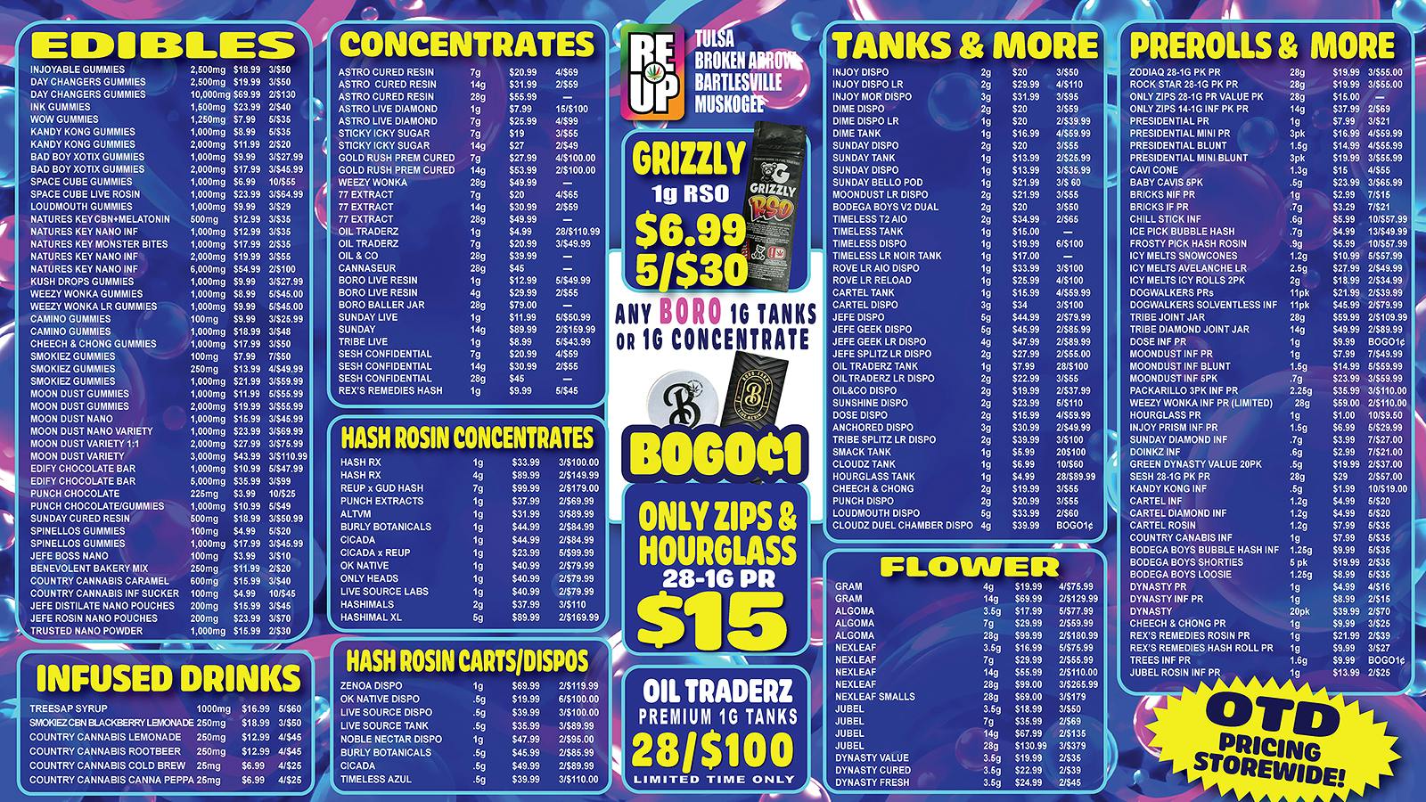 RE-UP Cannabis Dispensary ANY Boro 1g Wax/Carts BOGO ¢1/Prem Shake oz $10