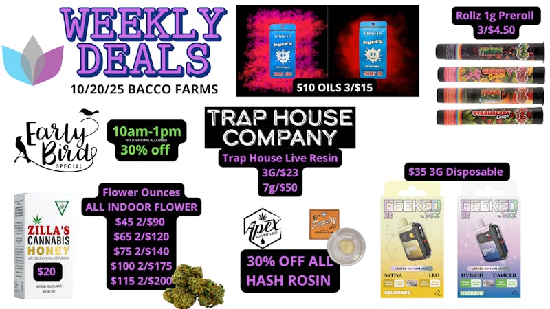 Bacco Farms Week of 10-20-25