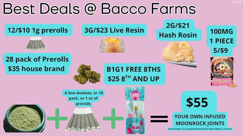 Bacco Farms 10-21-25 Deals of The Week