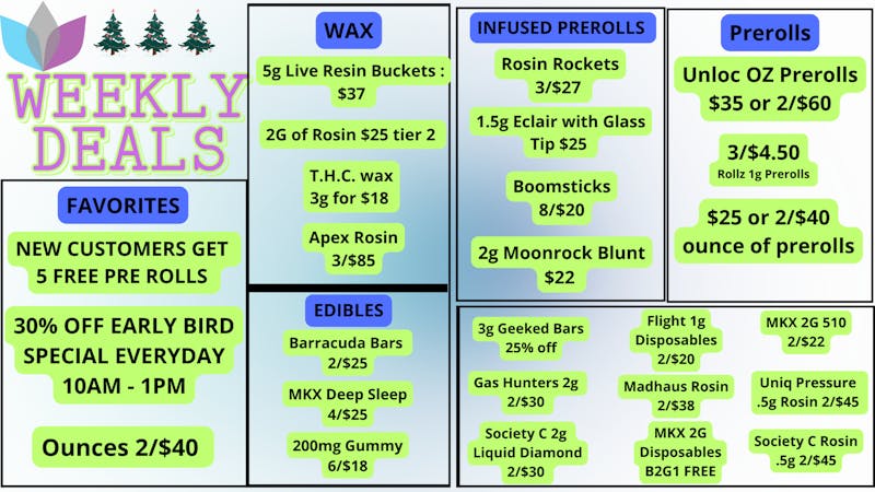Bacco Farms Deals for the week before Kushmas