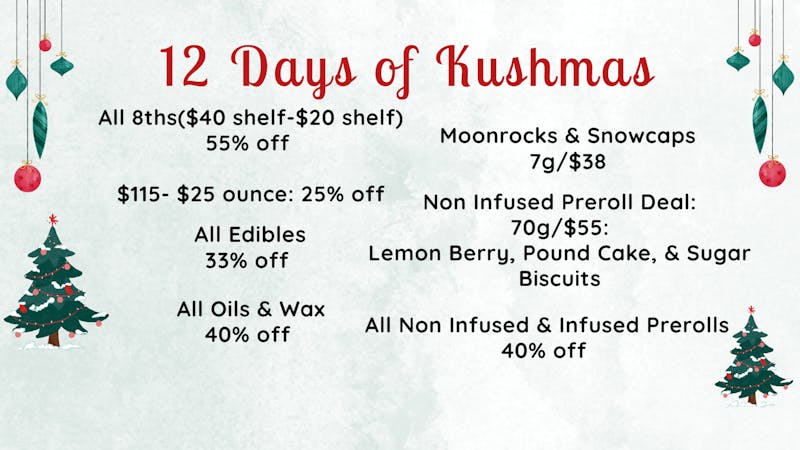 Bacco Farms 12 Dayz of Kushmas