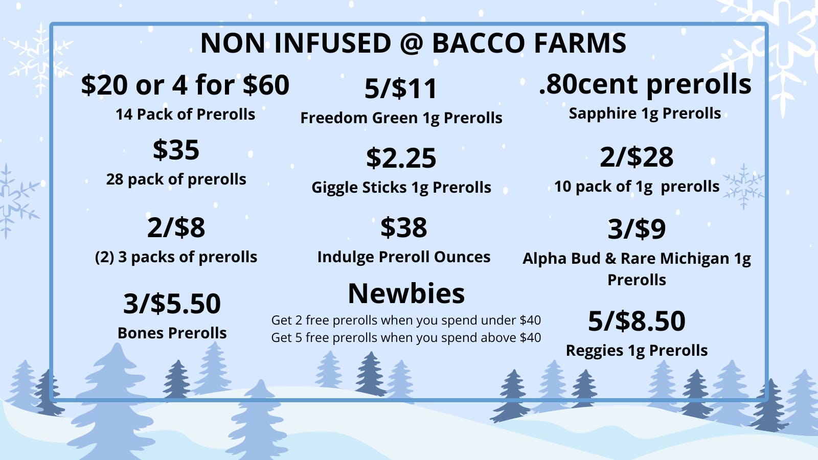 Bacco Farms Delivery Non Infused Preroll Deals At Bacco Farms