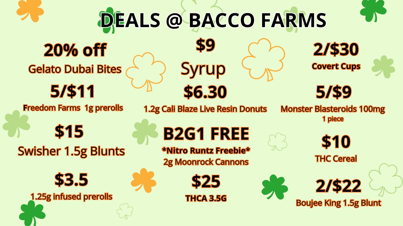 Bacco Farms Deals At Bacco Farms After V day